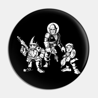 Space Dwarf Elf Halfling Pin