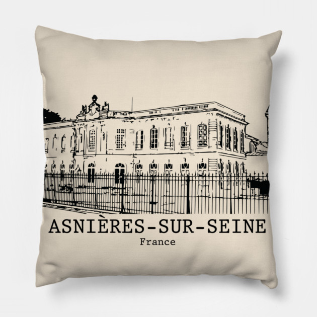 Asnières-sur-Seine - France Pillow by Lakeric