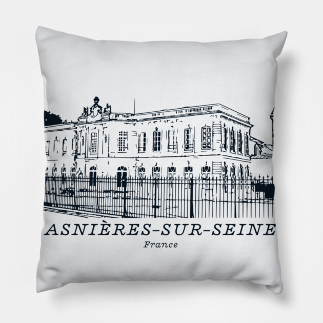 Asnières-sur-Seine - France Pillow by Lakeric