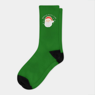 Cozy Jolly Santa Face with Snowflakes — Cute Holiday Humor Socks