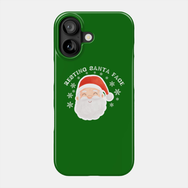Cozy Jolly Santa Face with Snowflakes — Cute Holiday Humor Phone Case by Creatifly Graphic Tees