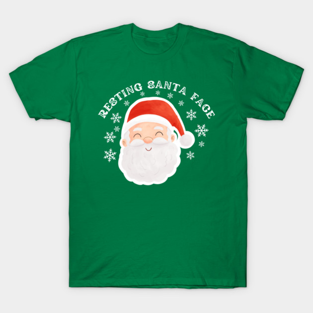 Cozy Jolly Santa Face with Snowflakes — Cute Holiday Humor T-Shirt by Creatifly Graphic Tees