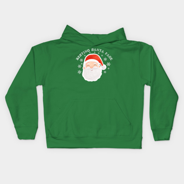 Cozy Jolly Santa Face with Snowflakes — Cute Holiday Humor Kids Hoodie by Creatifly Graphic Tees