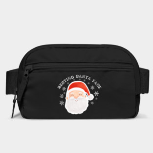 Cozy Jolly Santa Face with Snowflakes — Cute Holiday Humor Bag