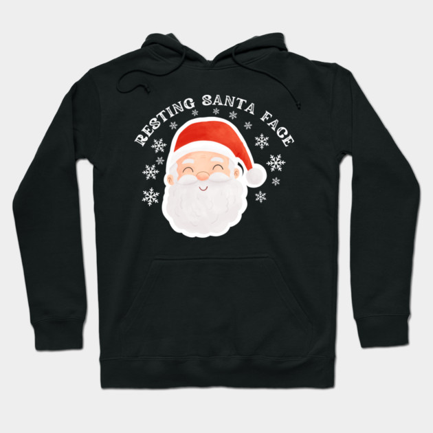 Cozy Jolly Santa Face with Snowflakes — Cute Holiday Humor Hoodie by Creatifly Graphic Tees