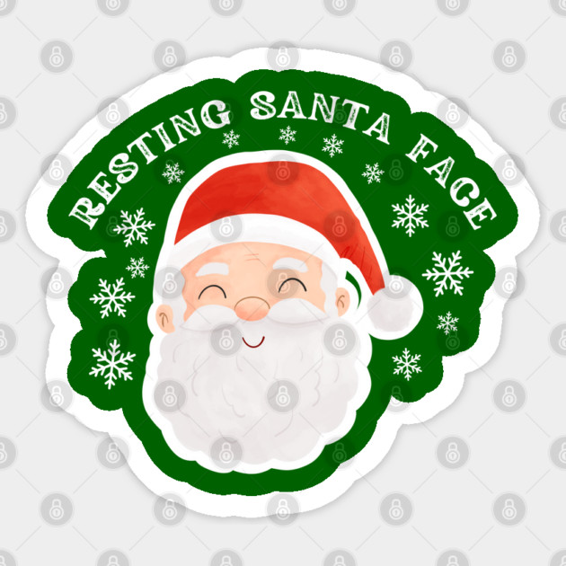 Cozy Jolly Santa Face with Snowflakes — Cute Holiday Humor Sticker by Creatifly Graphic Tees