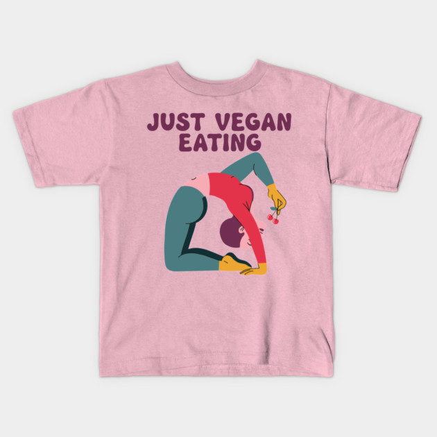 Just Vegan Eating Kids T-Shirt by enrynz