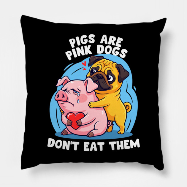 Pigs Are Pink Dogs Pillow by enrynz
