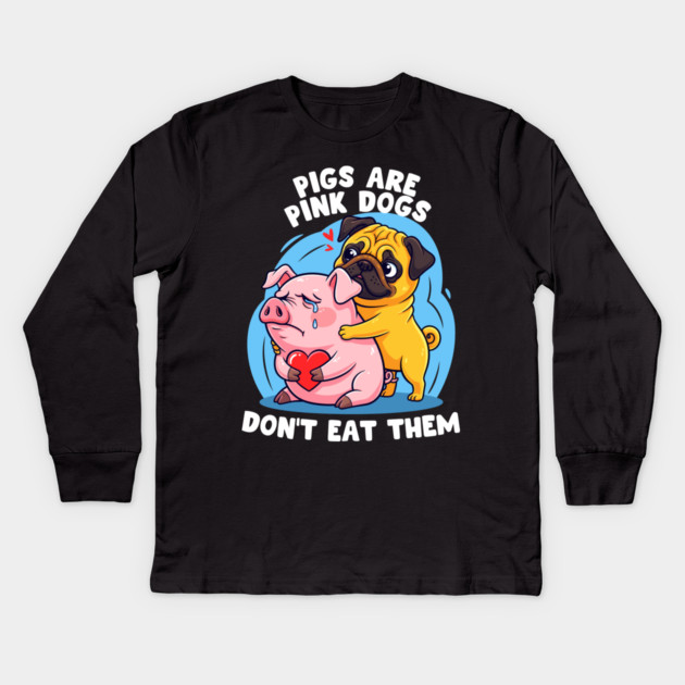Pigs Are Pink Dogs Kids Long Sleeve T-Shirt by enrynz