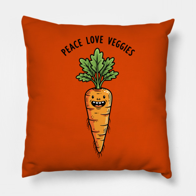 Peace Love Veggies Pillow by enrynz