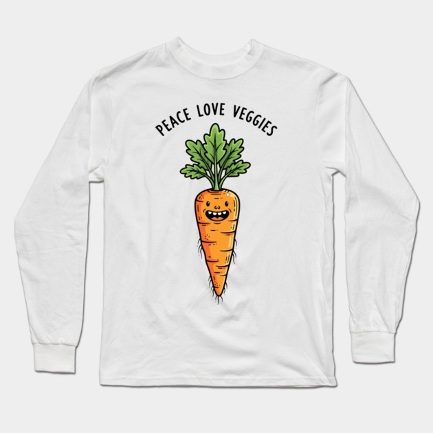 Peace Love Veggies Long Sleeve T-Shirt by enrynz