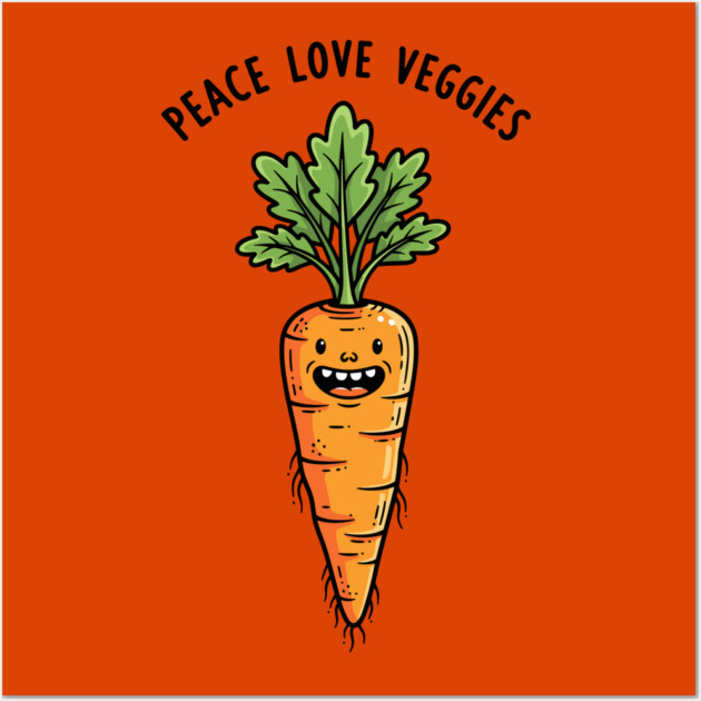 Peace Love Veggies Wall Art by Digironin
