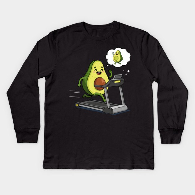 Avocado's Fitness Frenzy Kids Long Sleeve T-Shirt by enrynz