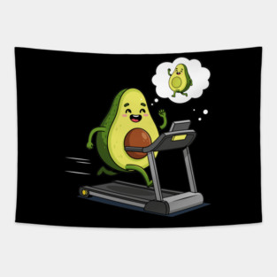 Avocado's Fitness Frenzy Tapestry