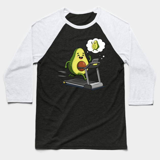 Avocado's Fitness Frenzy Baseball T-Shirt by Digironin