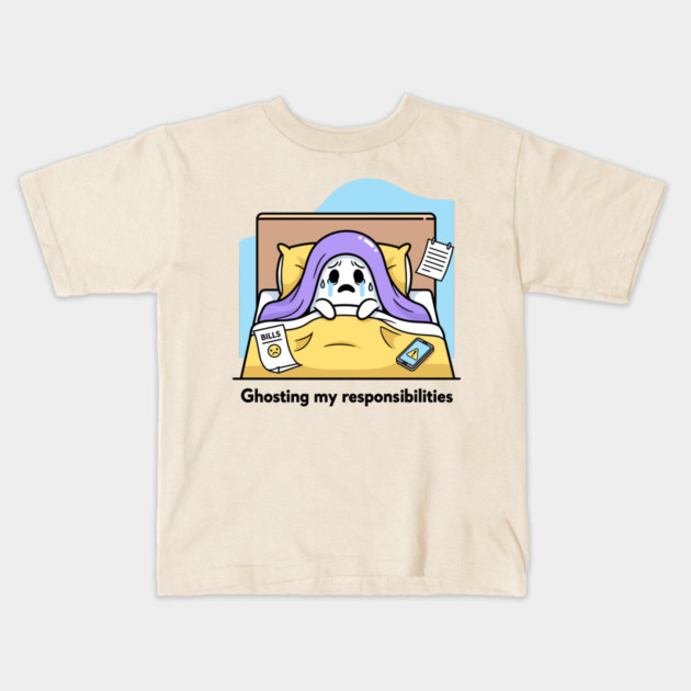 Ghosting My Responsibilities Kids T-Shirt by enrynz