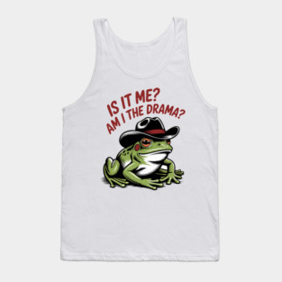 Funny Frog Am I The Drama? Humorous Graphic Tank Top