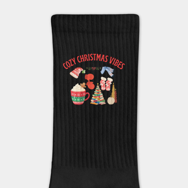 Cozy Christmas Vibes — Hot Cocoa, Mittens, Fuzzy Socks, Book Tree & Candles by Creatifly Graphic Tees