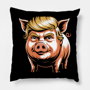 Quiet Piggy Trump Political Parody Pillow