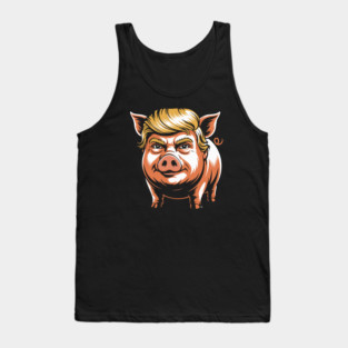 Quiet Piggy Trump Political Parody Tank Top