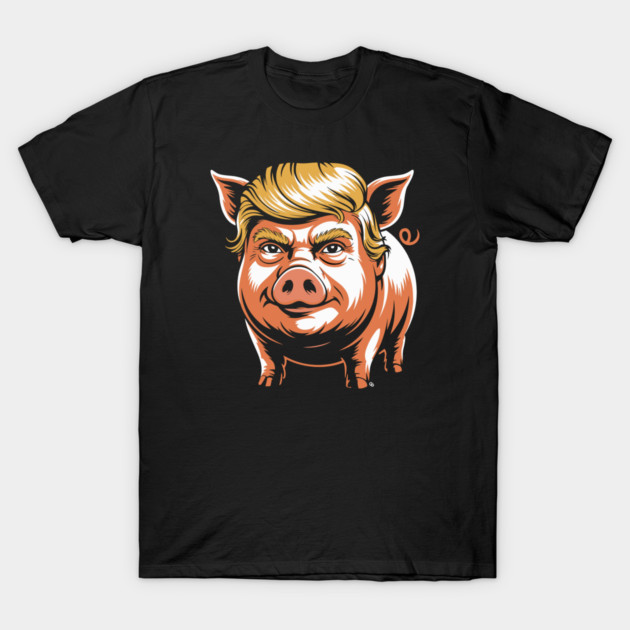 Quiet Piggy Trump Political Parody T-Shirt by Cosmo Gazoo
