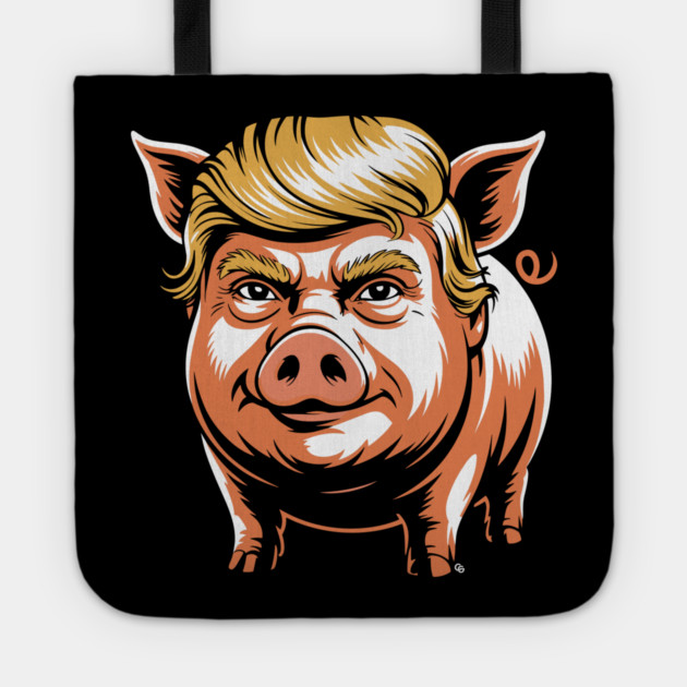 Quiet Piggy Trump Political Parody Tote by Cosmo Gazoo