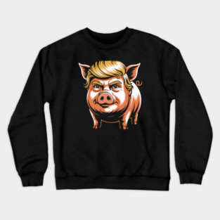 Quiet Piggy Trump Political Parody Crewneck Sweatshirt