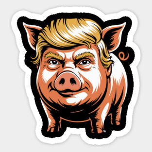 Quiet Piggy Trump Political Parody Sticker