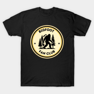 Bigfoot fan club | Bigfoot Research team | Bigfoot Wilderness Badge Parody Logo – Retro Cryptid Adventure Emblem Design T-Shirt