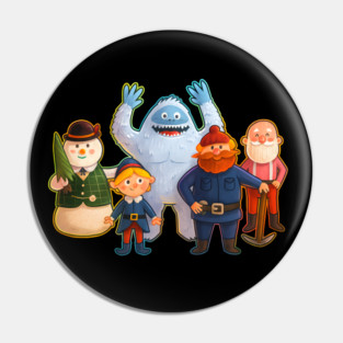 Bright Sticker-Style Rudolph Group Pin