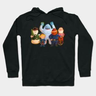 Bright Sticker-Style Rudolph Group Hoodie