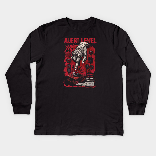 ALERT LEVEL Kids Long Sleeve T-Shirt by artslaves