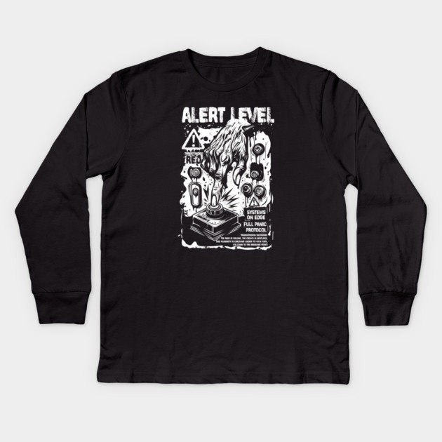 ALERT LEVEL Kids Long Sleeve T-Shirt by artslaves