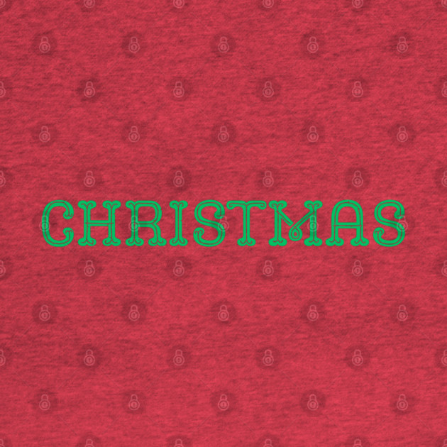 Green CHRISTMAS Lettering on Black Minimal Festive Holiday Aesthetic by Creatifly Graphic Tees