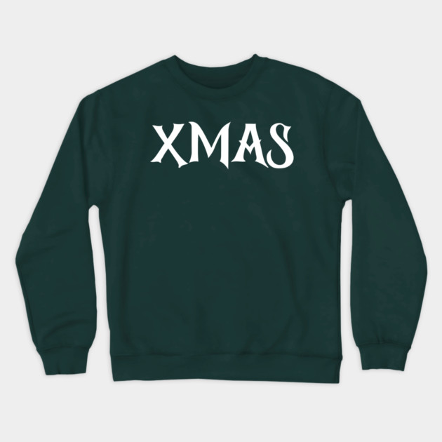 XMAS Lettering on Minimalist Christmas Aesthetic Crewneck Sweatshirt by Creatifly Graphic Tees