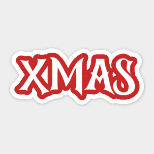 XMAS Lettering on Minimalist Christmas Aesthetic Sticker