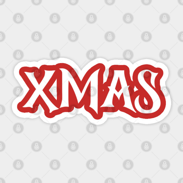 XMAS Lettering on Minimalist Christmas Aesthetic Sticker by Creatifly Graphic Tees