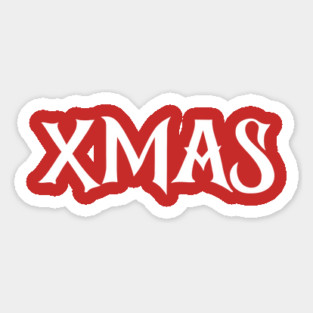 XMAS Lettering on Minimalist Christmas Aesthetic Magnet