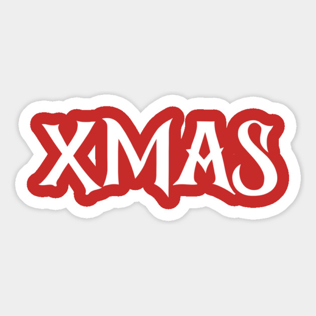 XMAS Lettering on Minimalist Christmas Aesthetic Magnet by Creatifly Graphic Tees