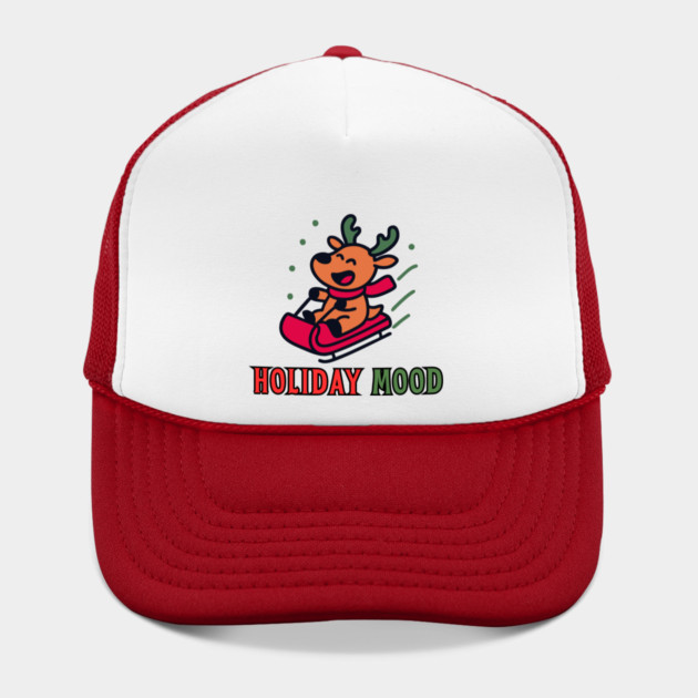 Holiday Mood Cute Reindeer Sledding Funny Christmas by Creatifly Graphic Tees