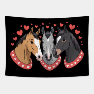 Horse Valentine Valentines Day Cute Horse For Women Girls Tapestry