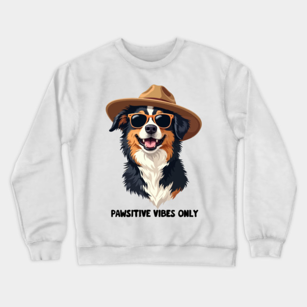 Pawsitive Vibes Only Spirit Crewneck Sweatshirt by Urbanprint