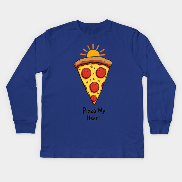 Pizza My Heart Kids Long Sleeve T-Shirt by Urbanprint