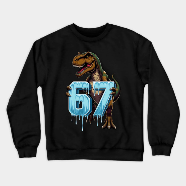 67 Dinosaur T-Rex Crewneck Sweatshirt by UrbanLifeApparel