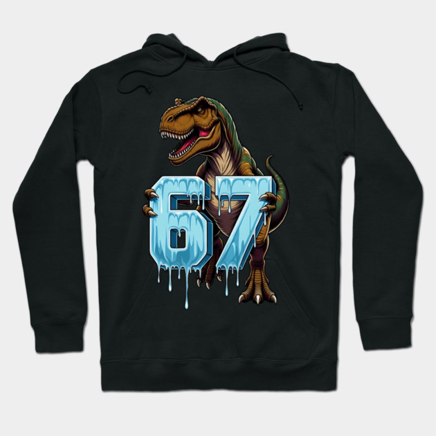 67 Dinosaur T-Rex Hoodie by UrbanLifeApparel