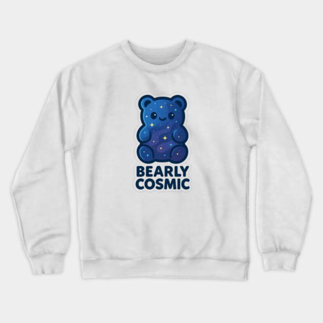 Bearly Cosmic – Cosmo Bites Kawaii Galaxy Gummy Bear Design Crewneck Sweatshirt by Anne Lee