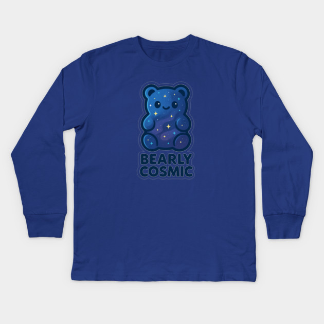 Bearly Cosmic – Cosmo Bites Kawaii Galaxy Gummy Bear Design Kids Long Sleeve T-Shirt by Anne Lee