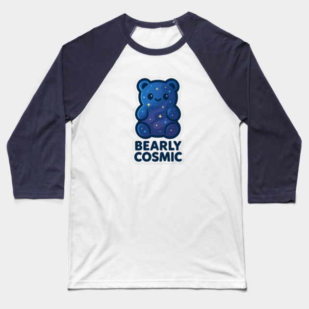 Bearly Cosmic – Cosmo Bites Kawaii Galaxy Gummy Bear Design Baseball T-Shirt by Anne Lee