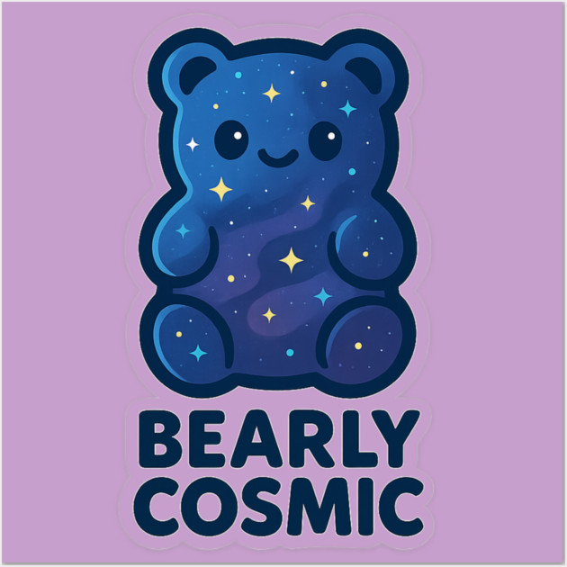 Bearly Cosmic – Cosmo Bites Kawaii Galaxy Gummy Bear Design Wall Art by Anne Lee