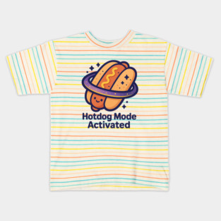 Hotdog Mode Activated – Cosmo Bites Kawaii Space Hotdog Design Kids T-Shirt